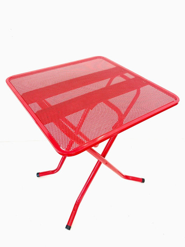 Imagen 2 de 7 de Mesa Plegable De Chapa Reforzada 63 X 63 Jardín Camping Bar