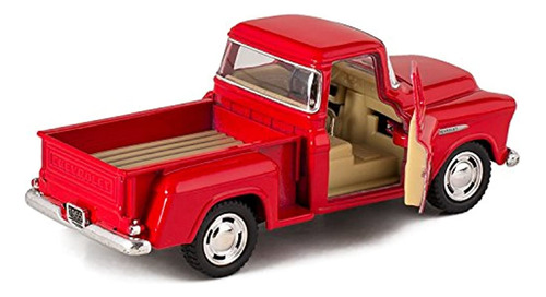 Camión De Juguete Kinsmart Rojo 1955 Chevy Stepide Pick-up F