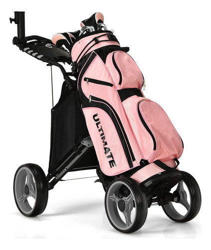 Carrito Golf Plegable Portatil Ajustable Altura Soporte Para