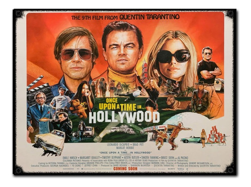 #912 - Cuadro Vintage - Tarantino Di Caprio Pitt Cine Poster