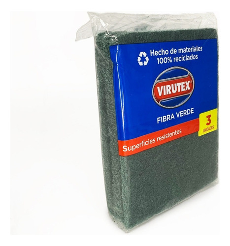 Fibra Verde Abrasiva Virutex 3 Piezas