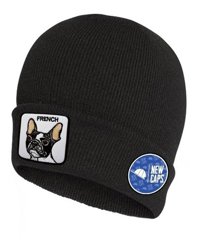 Gorro De Lana Parche Bordado Bulldog Frances Cod #039