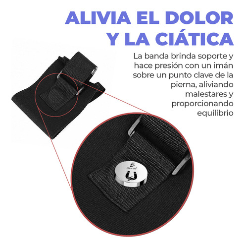 Rodillera Terapéutica Elástica Magnética Para El Dolor Color Negro Ele-Gate