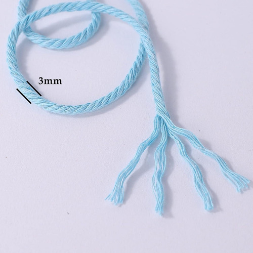 Hilo De Macramé Tejer Cuerda De Algodón Natural 3mm * 200m