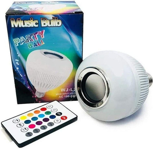 Lampada Bluetooth Led Rgb Branco Caixa Som Musical Bulbo