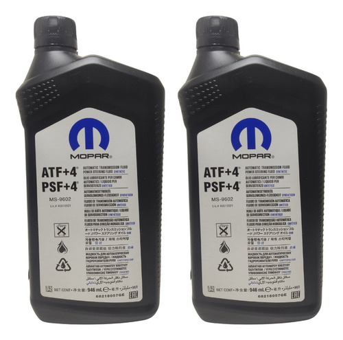 Óleo De Transmissão Manual Para Carro/caminhonete Mopar Viscosidade Atf/psf X1.89l