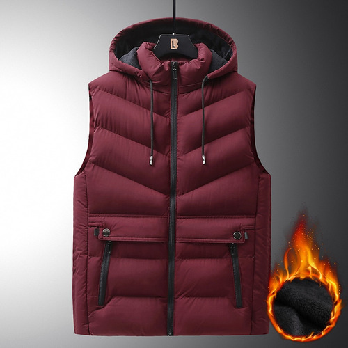 Chaleco L Para Hombre, Chaleco Con Forro Polar, Gorro De ALG