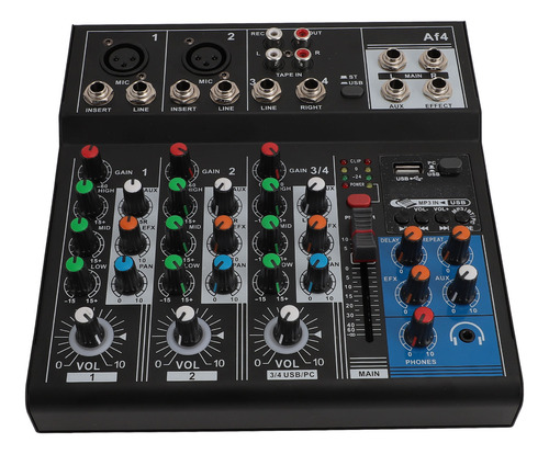 Mezclador De Sonido Profesional De 4 Canales Grabación Por C