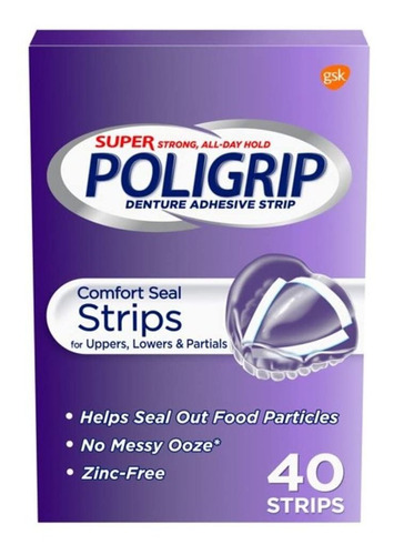 Bandas Adhesivas Para Dientes Super Poligrip, Cmodas, 40 Uni