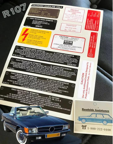 Mercedes Benz Kit Calcomanias Stickers W107 280sl 500 450slc