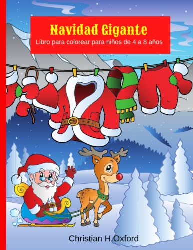 Libro Gigante De Navidad Para Colorear Para Niños De 4 A 8 A