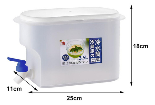Contenedor De Agua Con Grifo - Jarra Para Nevera Y Bebidas