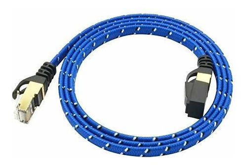 Cable De Conexión Ultraplano Azul Cat7 10 Gigabit Ethernet D