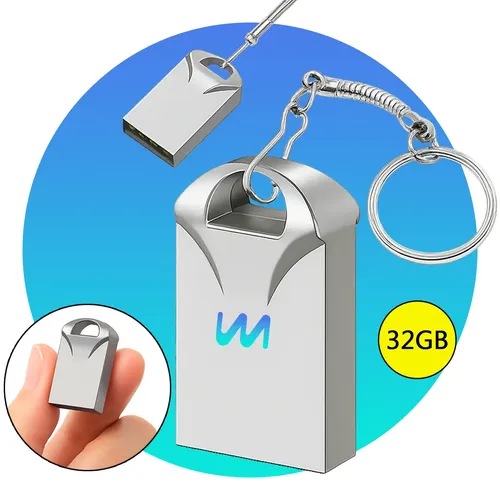 Pen Drive 32gb Mini Chaveiro Resistente Rápido Usb Metal Cor - foto 1