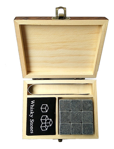 Conjunto De Piedras De Whisky Refrigerante, Caja De Madera,