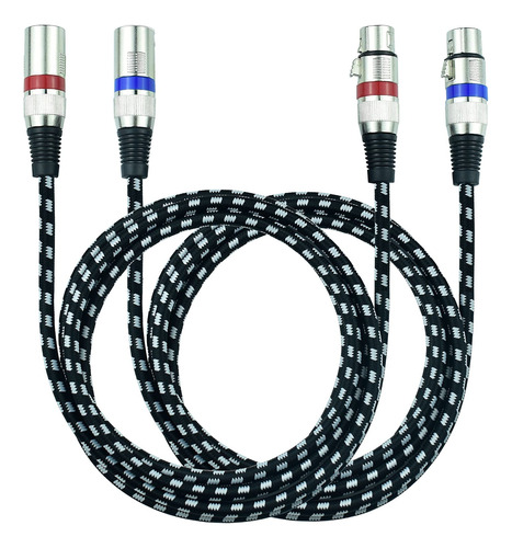 Mugteeve Cables De Microfono Xlr Cortos De 10 Pies, Cable De