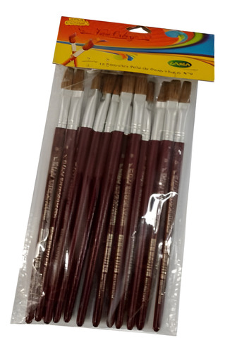 Pinceles Van Orley Chato N° 5 Pelo Pony Cabo Madera X12