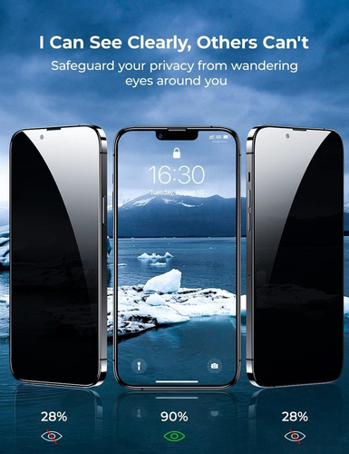 Imagen 2 de 4 de iPhone 13 Series Pack 2 Láminas Privacidad 3d Anti-espía