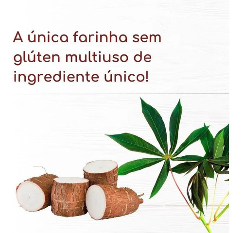 Farinha 1 Zaya Farinha de mandioca sem glúten 1 kg
