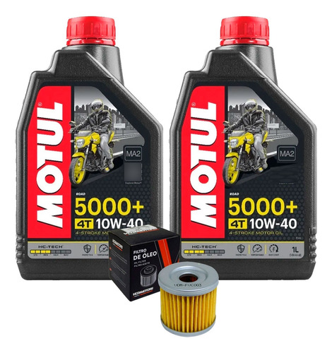 Kit Filtro De Óleo Comet 250 E 2 Lts Motul 5000 10w40