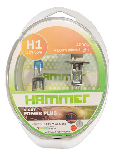 Bombillo Hammer H1 12v 55w Night Power Plus 4000k (el Par)