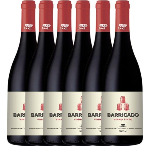 Caixa 6 Garrafas Do Vinho Português Barricado Tinto750 Ml