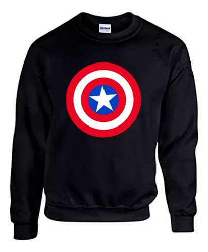 Poleron Cuello Polo - Capitan America Logo Escudo