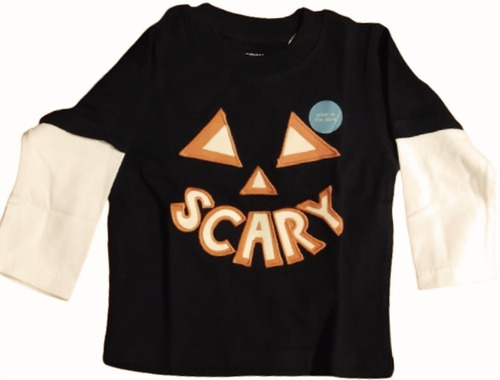 Playera Manga Larga Niño Niña Halloween Brilla En Oscuridad