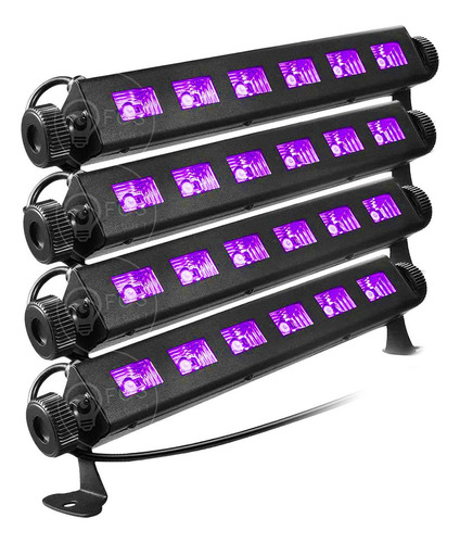 4x Ribalta Led Luz Negra Efeito Neon 20w Uv Balada Dj Festas Bivolt