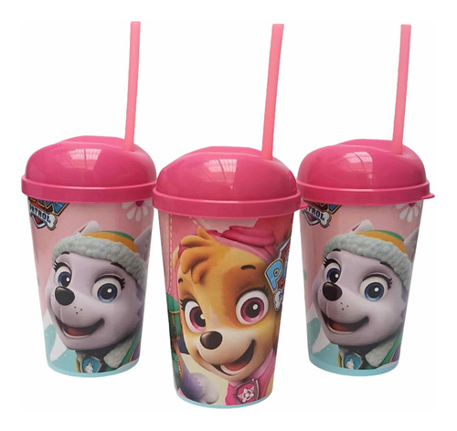 12 Sorpresa Infantil Paw Patrol Vaso Pitillo