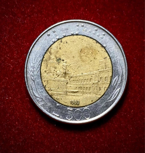 Moneda 500 Liras Italia 1983 Km 111