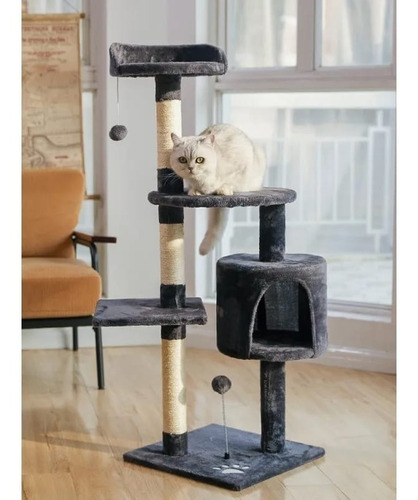 Imagen 3 de 4 de Rascador Tipo Arbol Torre Casa Para Gatos Mascotas Animales