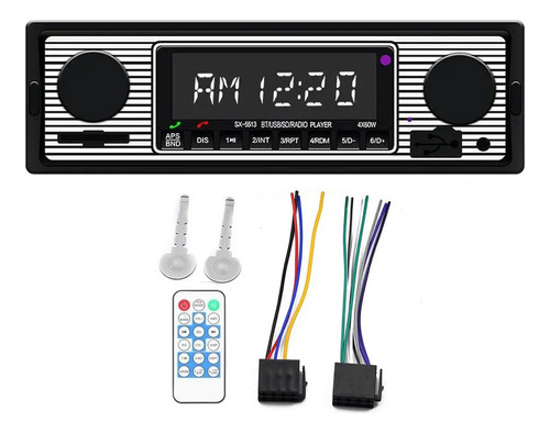 1 Reproductor De Mp3 Din Con Bluetooth Y Auxiliar Para Coche