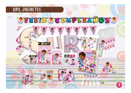 Kit Decoracion Infantil Dra Juguetes 12niños Leer Descripcio