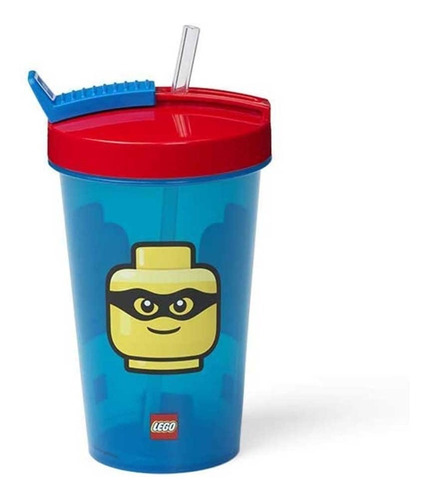 Vaso Con Sorbito Lego Con Tapa Para Niño O Niña Febo