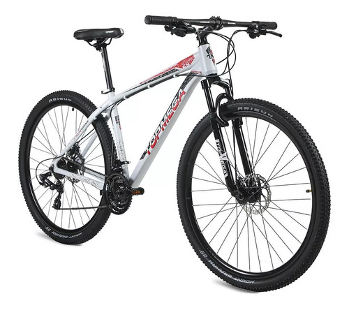 Mountain bike TopMega MTB Sunshine  2023 R29 M 21v frenos de disco mecánico cambios Shimano Tourney TZ31 y Shimano Tourney color gris/rojo/negro  