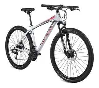 Mountain bike TopMega MTB Sunshine 2023 R29 M 21v frenos de disco mecánico cambios Shimano Tourney TY300 y Shimano Tourney TZ510 color gris/rojo/negro