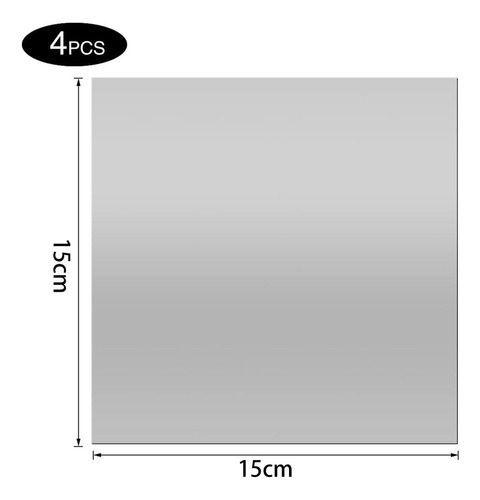 4x Adhesivo De Pared De Espejo Azulejos De Espejo 15cmx15cm