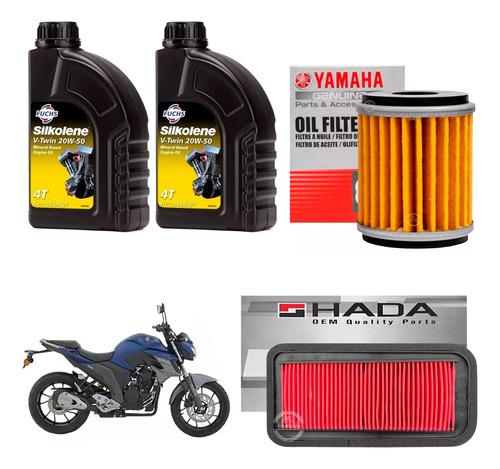 Kit Service Yamaha Fz 25 250 Silkolene 20w50 + Filtros Sia+