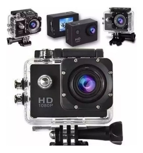 Camara 4k Full Hd Sports Resistente Al Agua Color Negro