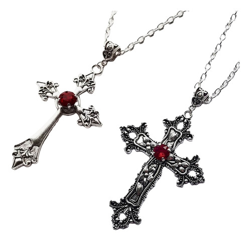 (r) Collar De Estilo Gótico Con Forma De Cruz Grande, Unisex