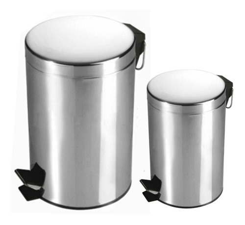 Combo 2 Tachos Acero Inox De 5 Y 20 Litros Cestos Basura    