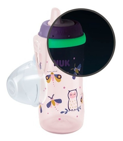 Imagen 3 de 6 de Vaso Nuk Kiddy Cup Luminoso Night Pico Rigido 12+ Maternelle