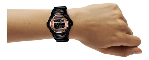 Reloj Casio Baby-g Digital Negro Original Mujer Time Square Color del fondo Rosa