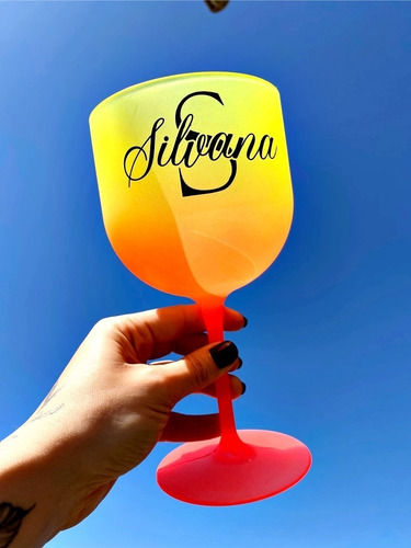 50 Taça Gin Sunset Neon Personalizadas 600ml Degradê Fr/v