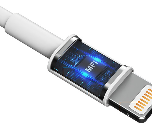 Cable Carga Rápida Usb Para Iphone Lightning 1 Metro Blanco