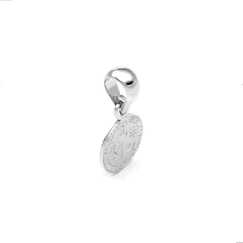 Dije Medalla San Benito De Plata 925 Mini 8mm Agálea