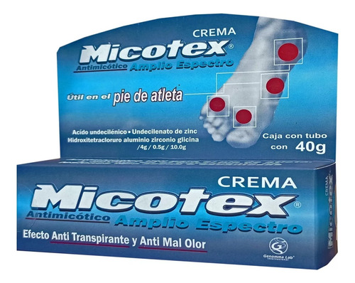 Micotex Crema Antimicótico Para Pie De Atleta 40gr
