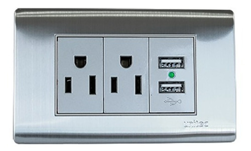 Toma Doble Conector Usb Doble 2 Puertos Usb Acero Inoxidable
