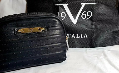 Bolsa Piel Cosmetiquera Versace Sportiv 19v69 Negra Original